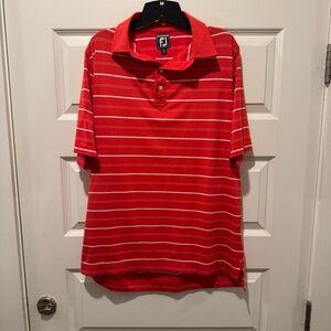 Footjoy Athletic Fit Men’s Red Polo Golf Shirt Size Large